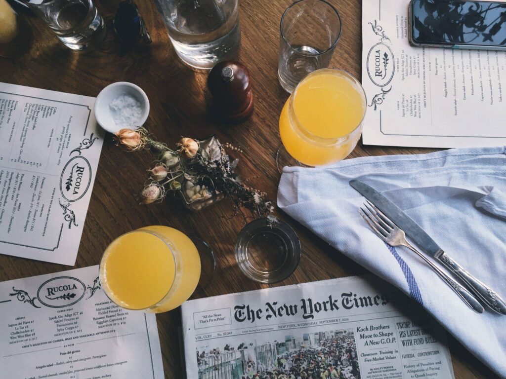 breaking news - over time rule breakfast newspaper gecko hospitality